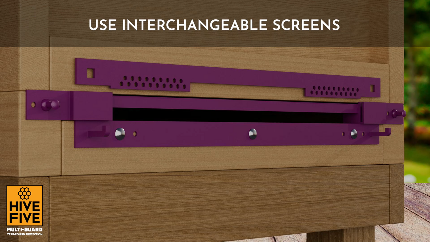 Hive-Five Multi-Guard interchangeable screens shown together