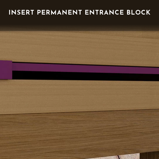 Insert the permanent entrance block into the Hive-Five Multi-Guard