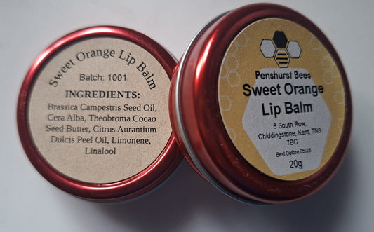 Sweet Orange Beeswax Lipbalm front and back